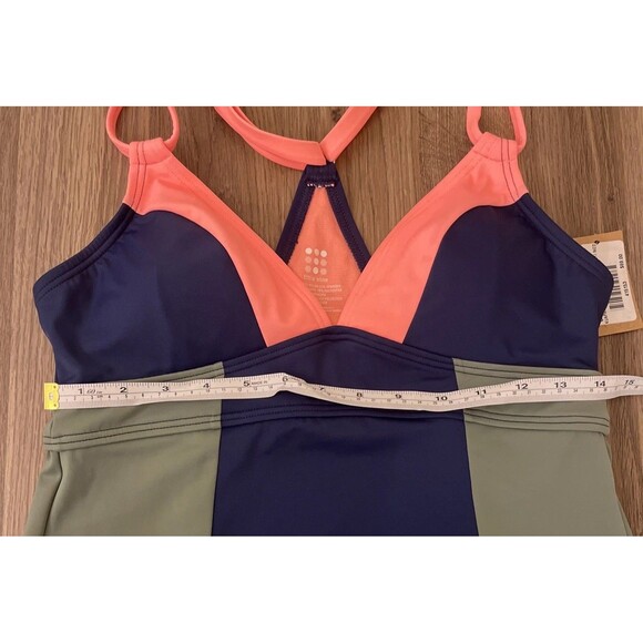 NWT Title Nine Color-block Tankini Top, Racerback, Women Medium, Blue Green Pink - Picture 14 of 16